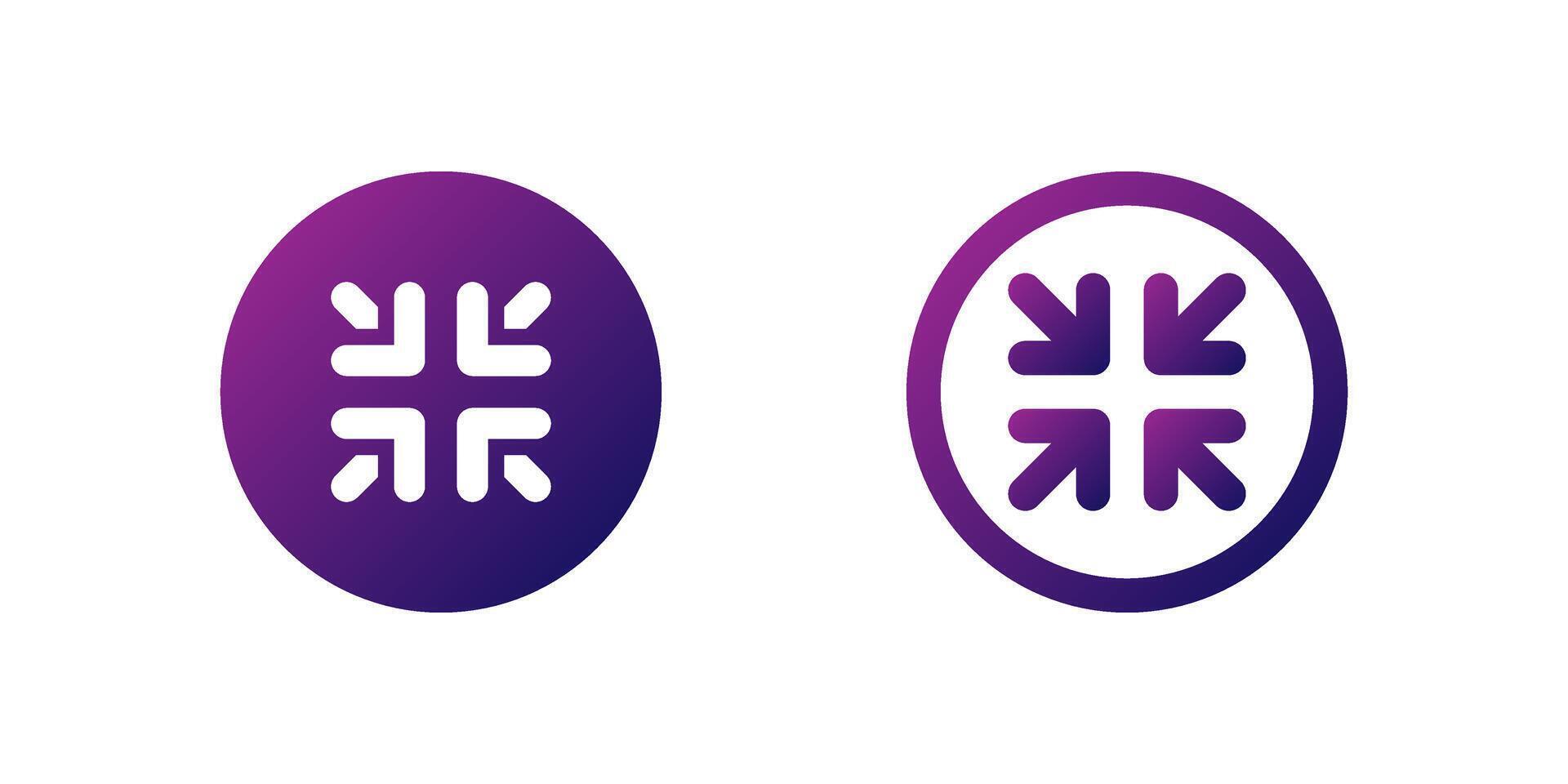 Minimize Dash Icon Set. A purple gradient icon resembling a dash, symbolizing minimize or close functions in applications. vector
