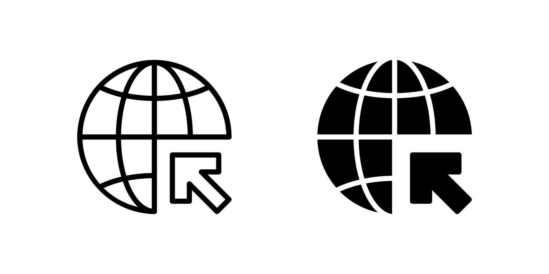 Web Link Icon Set. A black icon of a web link symbol, representing online connections. vector