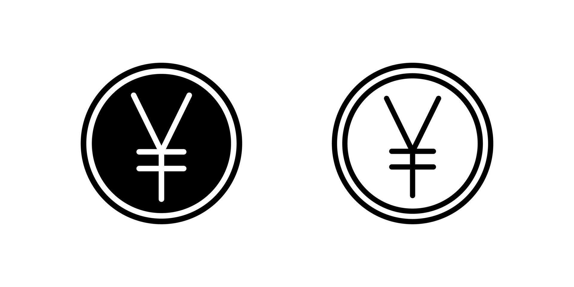 Clean Japanese yen currency icons with JPY symbols perfect for Asian financial markets and international currency applications vector