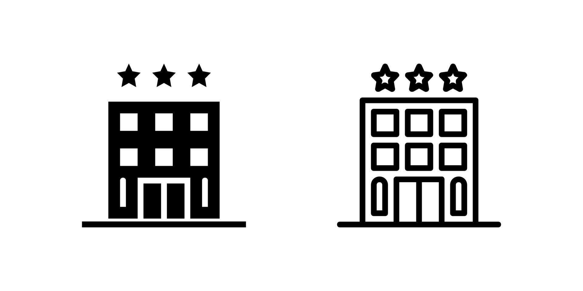 A three star hotel rating icon, useful for indicating hotel quality, hospitality, and accommodation services. vector