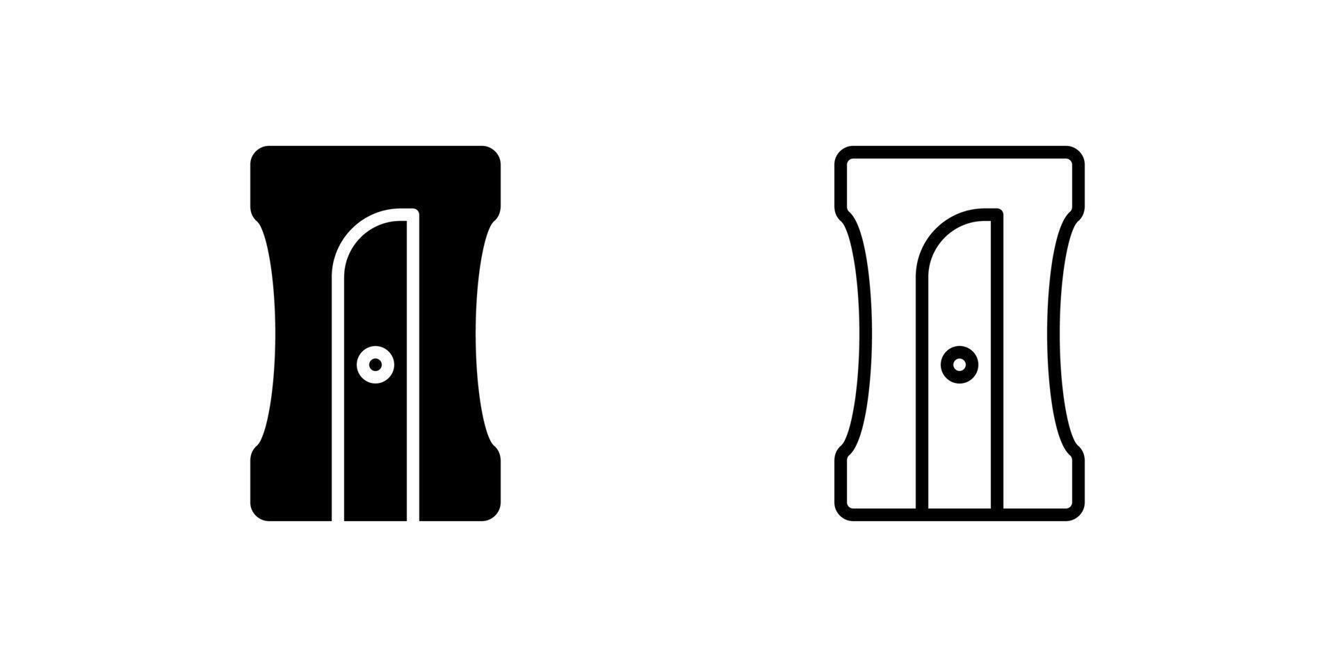 Pencil sharpener icon set for stationery and school graphics vector