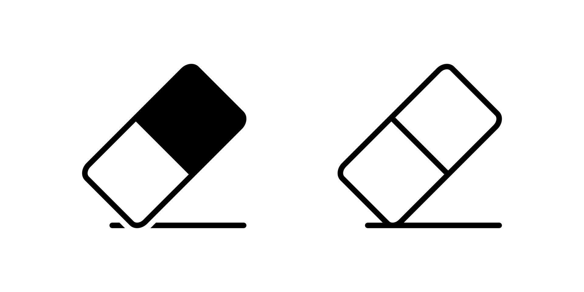 Clean eraser icon set ideal for correction and stationery themes vector