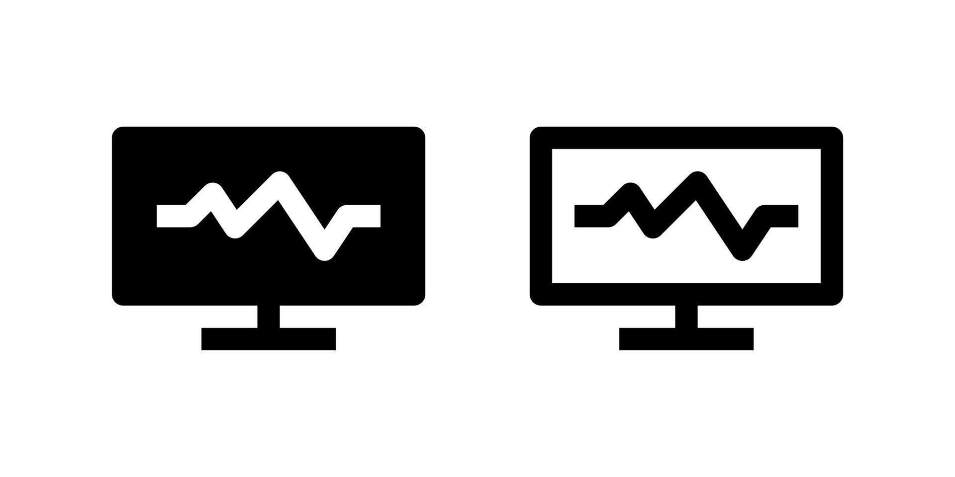 A black icon depicting an activity tracker wristband connected to a monitor displaying a rising bar graph. Ideal for fitness apps, health monitoring, data analysis, or technology-related projects. vector