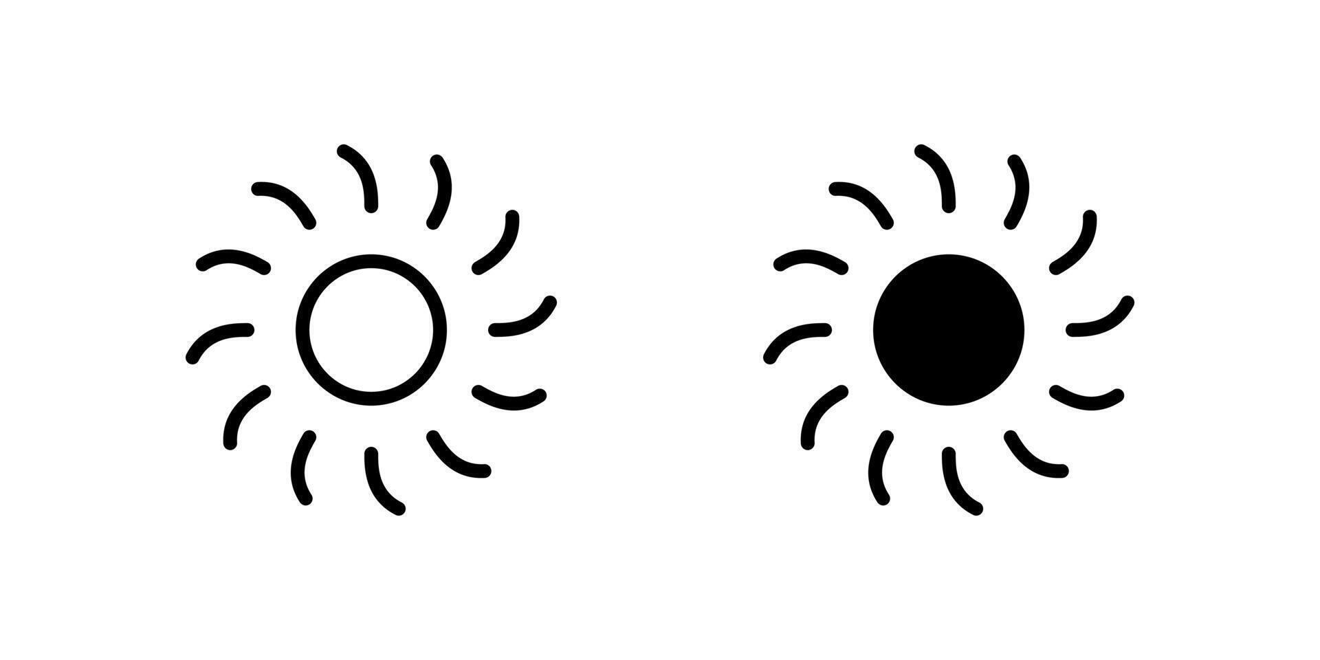 Sun Icon Set perfect for weather themed graphics. vector