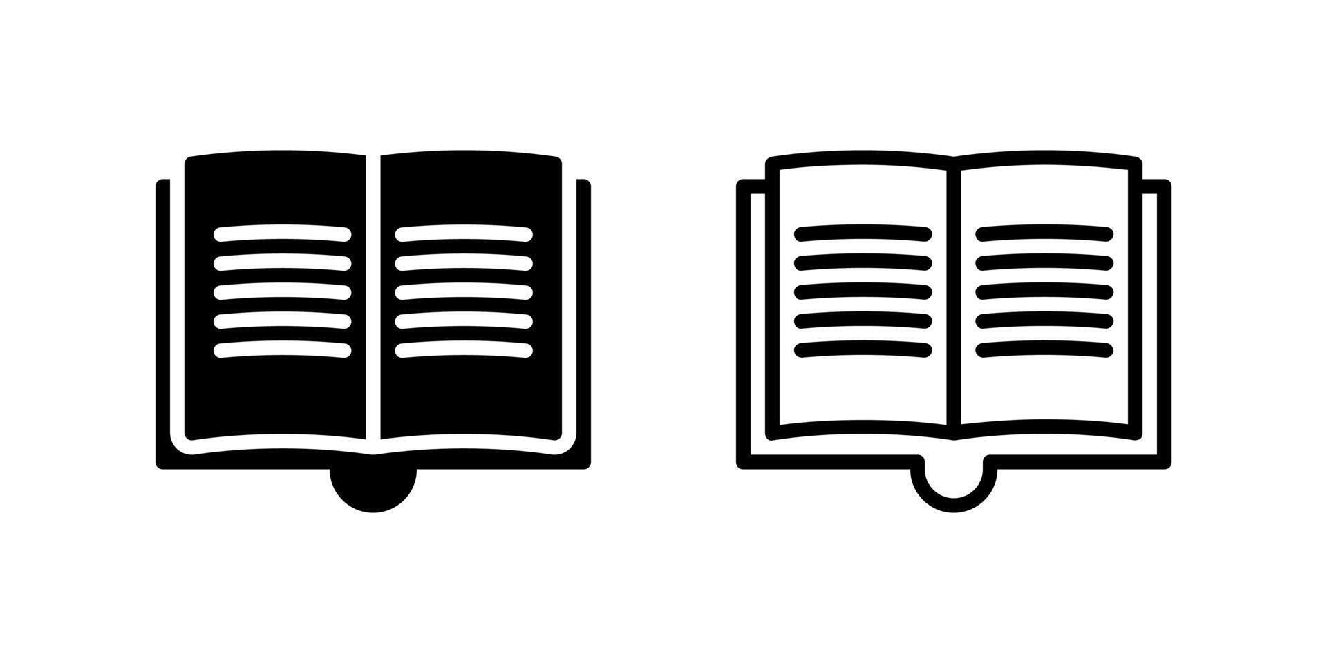 icon set of an open book, ideal for education and reading designs vector