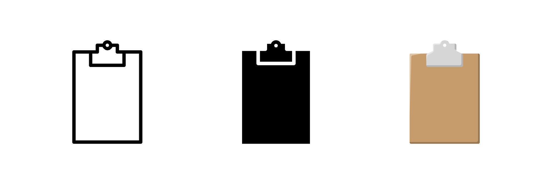 A clipboard icon, ideal for representing notes, tasks, exams, surveys, and administrative aspects of education. vector