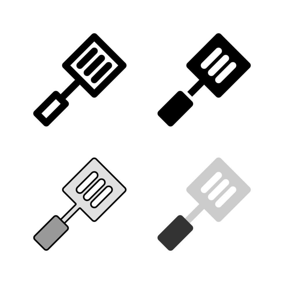 A spatula icon set, ideal for cooking, flipping, baking, and general kitchen utensils. vector