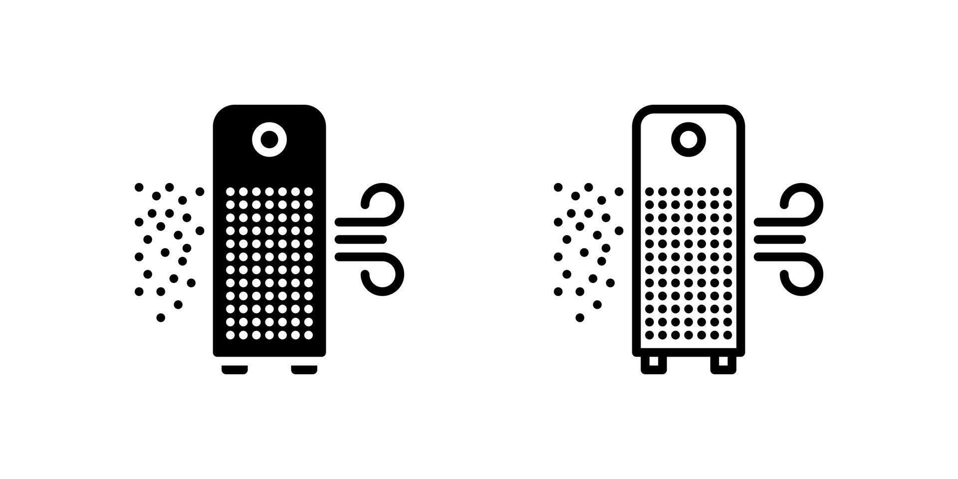 Icon set of air purifier for clean air and healthy environment illustrations vector