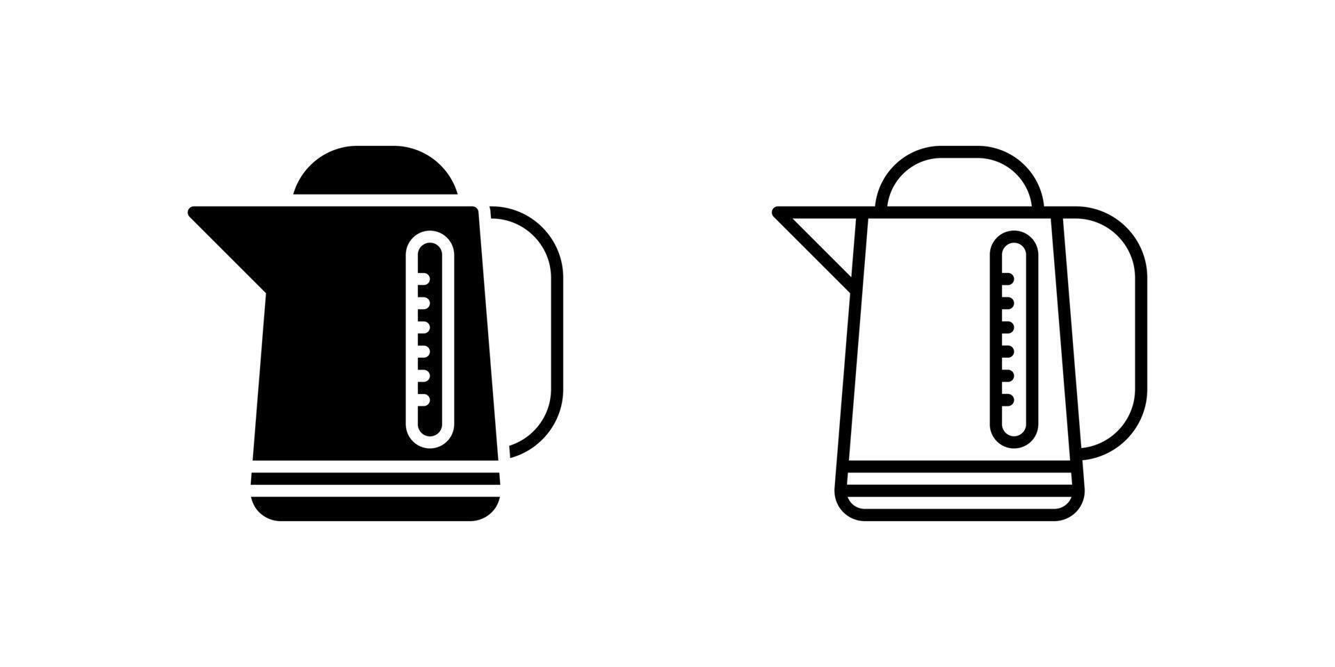 Icon set of kettle for boiling water, perfect for tea or coffee preparation vector