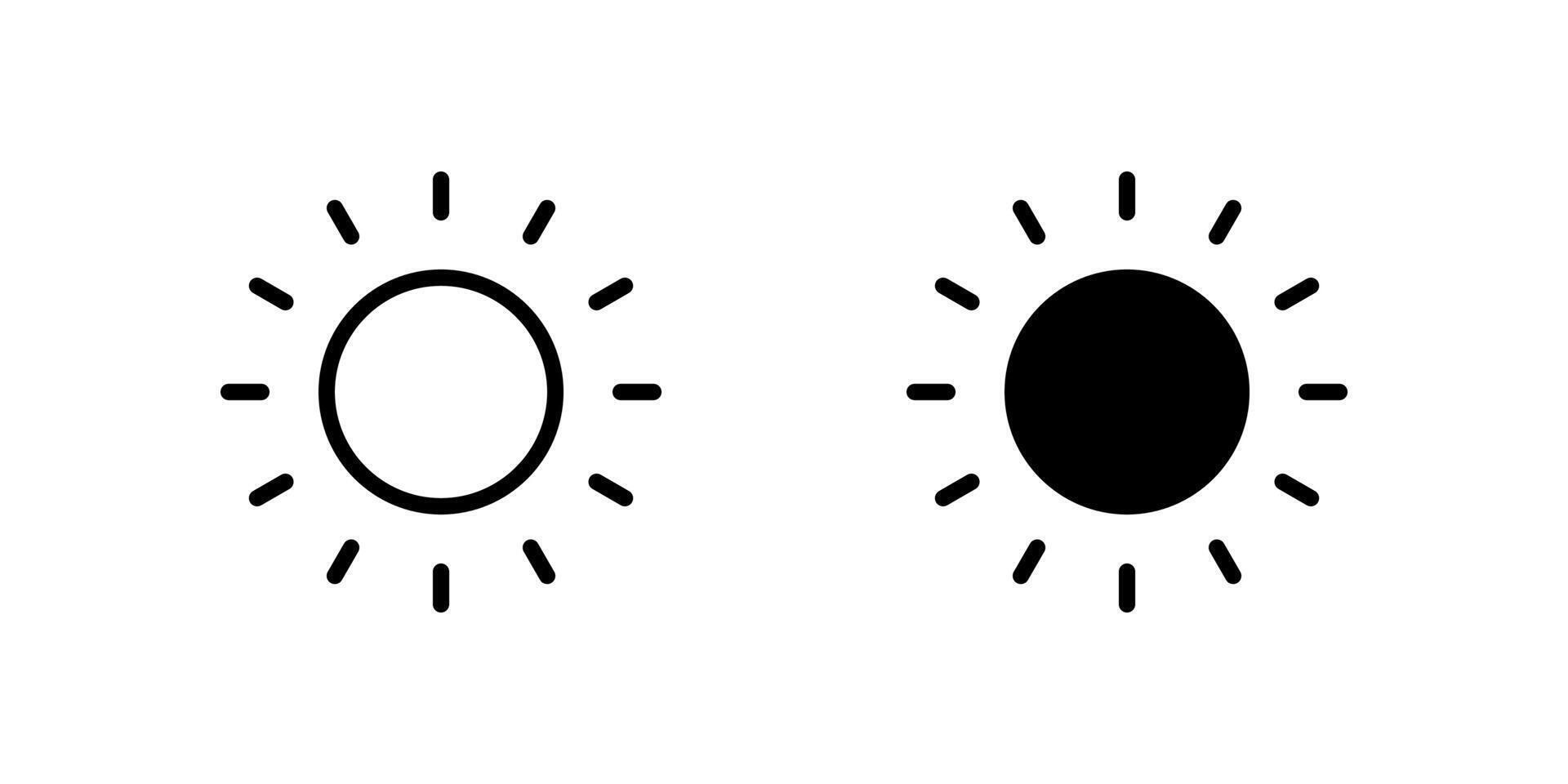 Sun Icon Set suitable for weather themed designs. vector