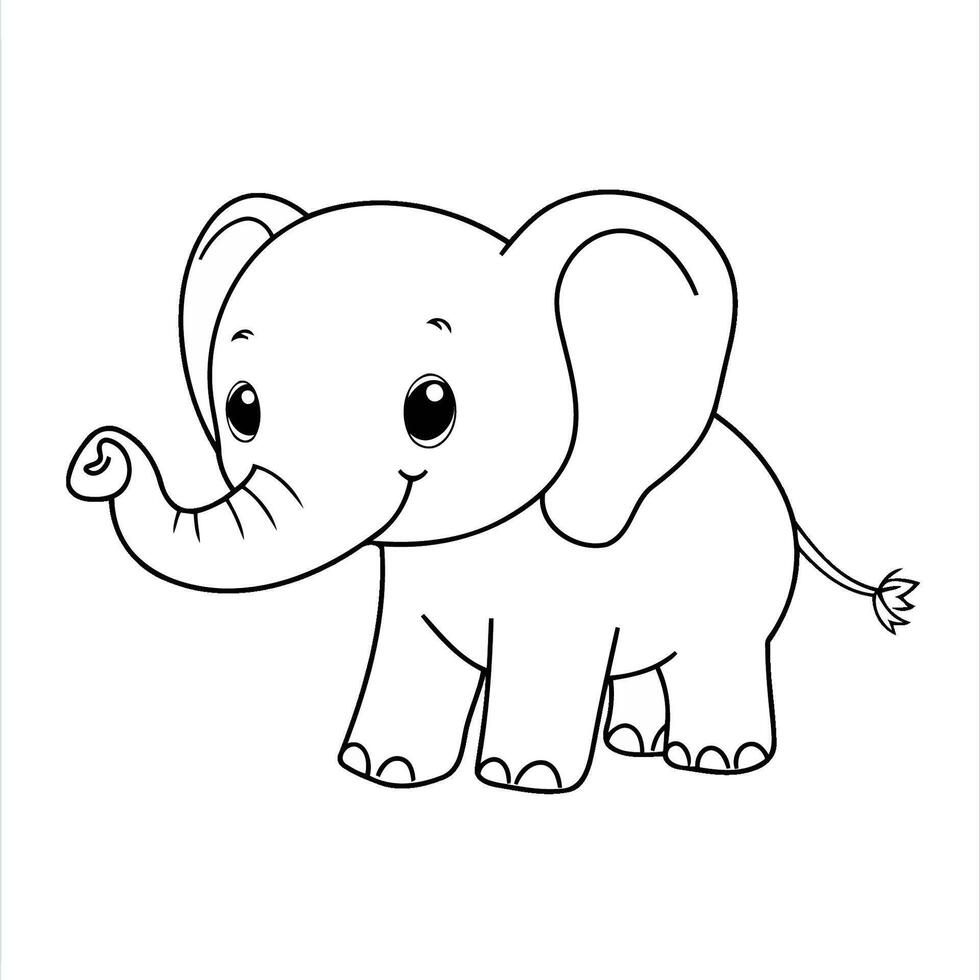 Smiling Baby Elephant vector