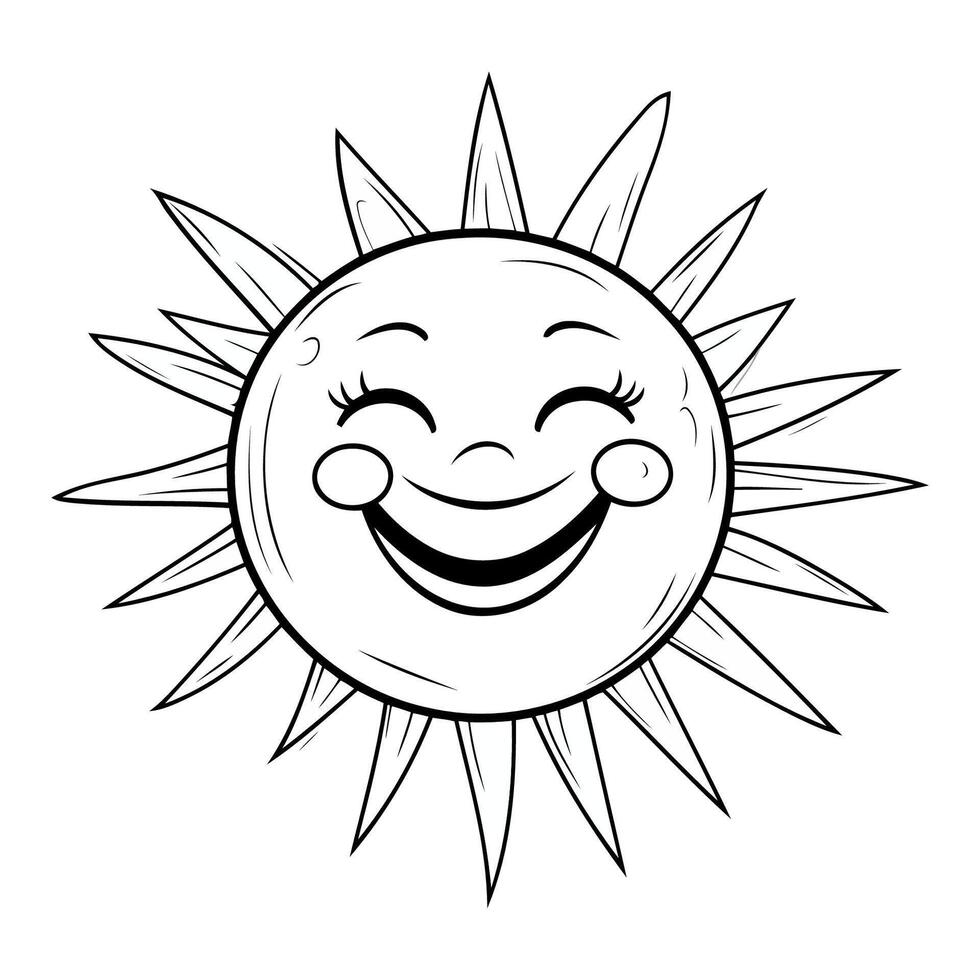 Cheerful Sun With A Happy Smile vector