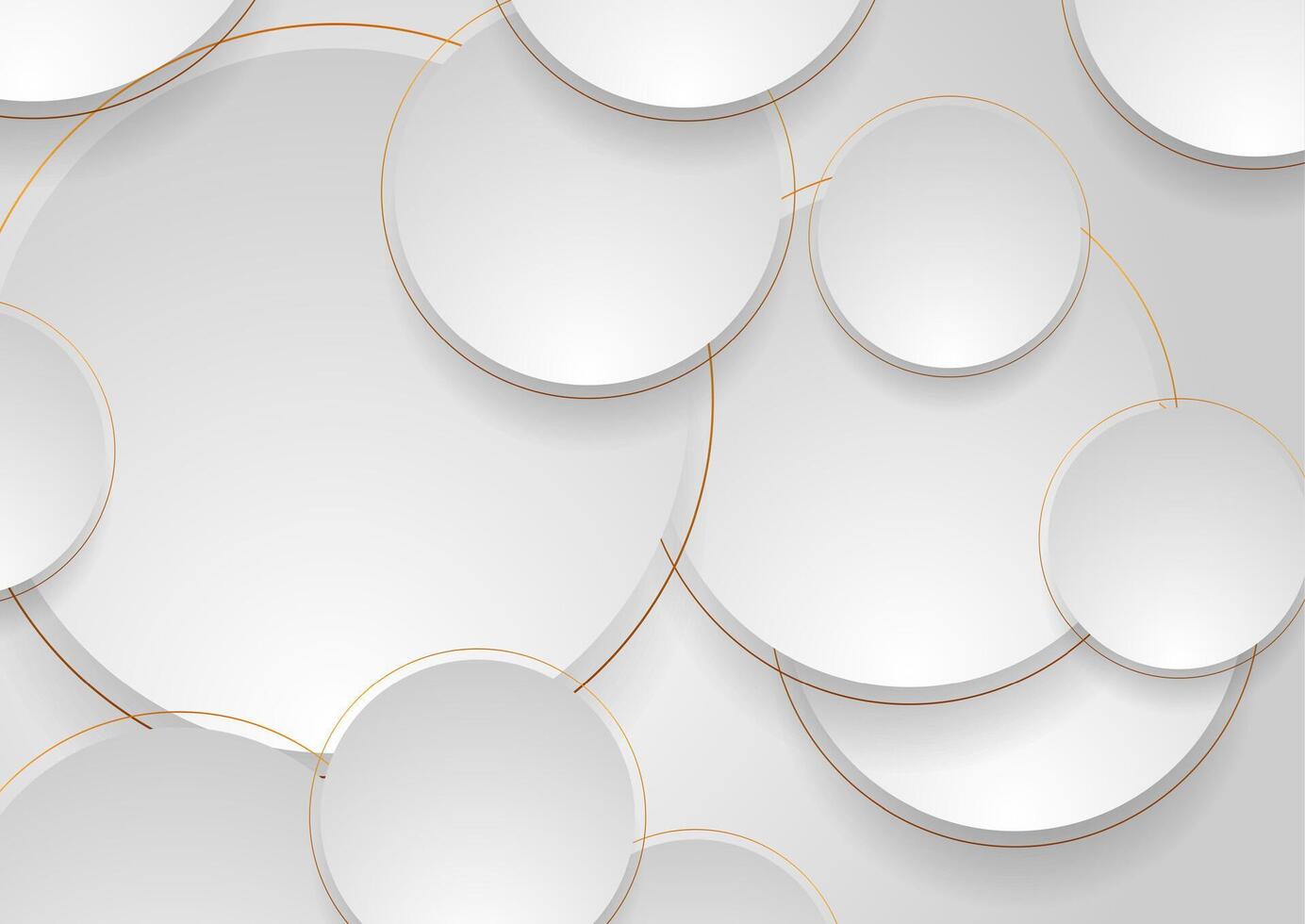 Grey and golden circles abstract background vector