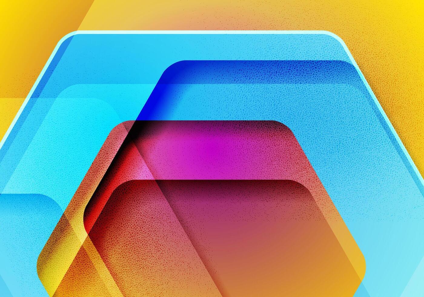 Colorful glossy hexagons abstract hi-tech grunge background vector