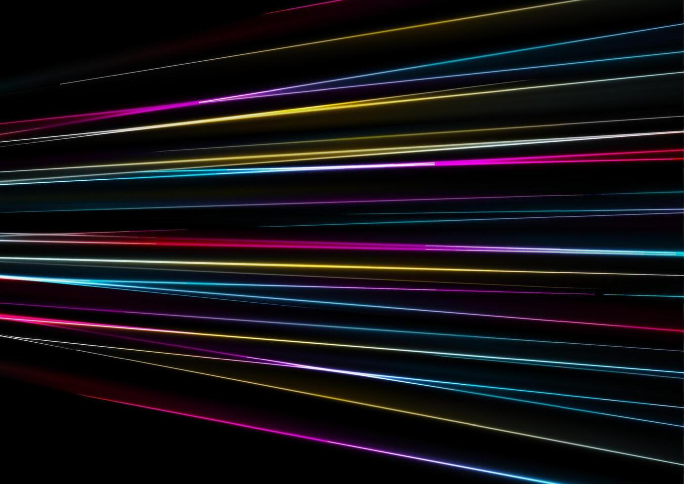 Colorful neon laser lines geometric tech background vector