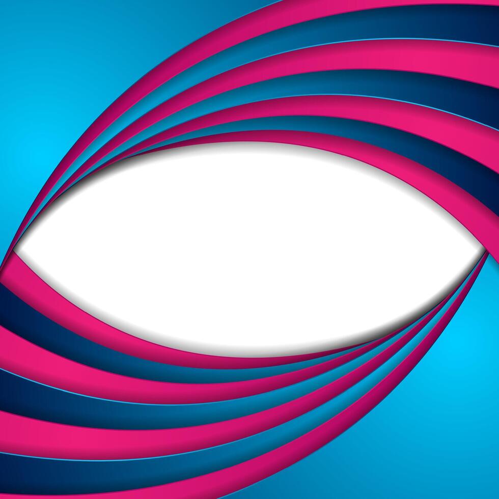 Blue and pink waves minimal abstract elegant background vector