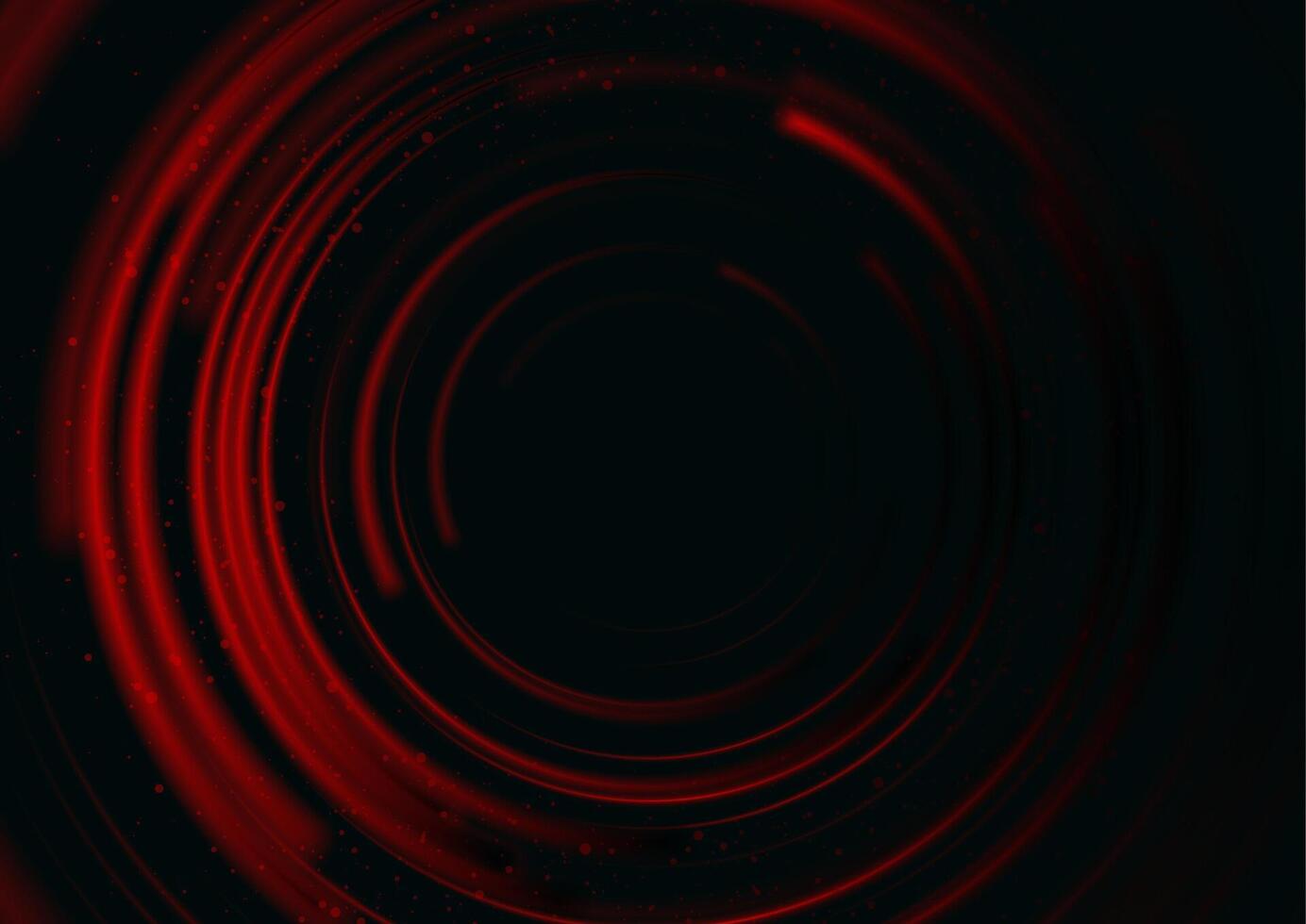 Dark red smooth circles and dots on black background vector