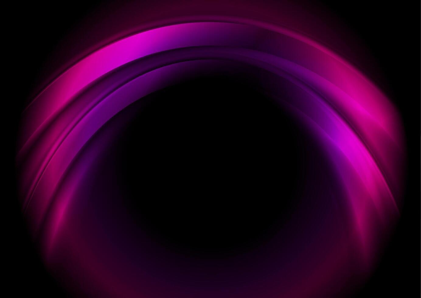 Dark purple neon glowing circles abstract background vector