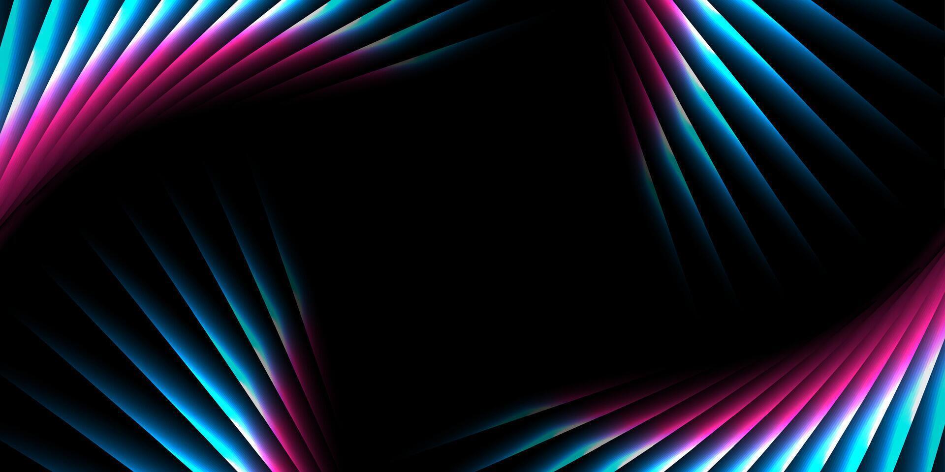 Blue purple neon laser lines abstract technology background vector