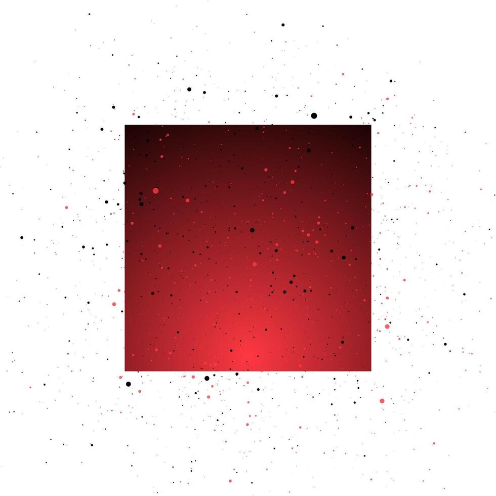 Dark red square and small dots abstract geometric background vector