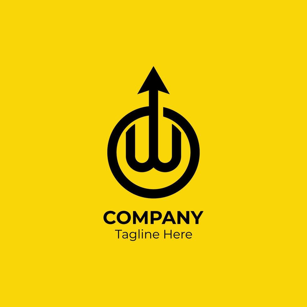 Letter O and W arrow logo design element template. Initial O and W arrow graphic concept. vector