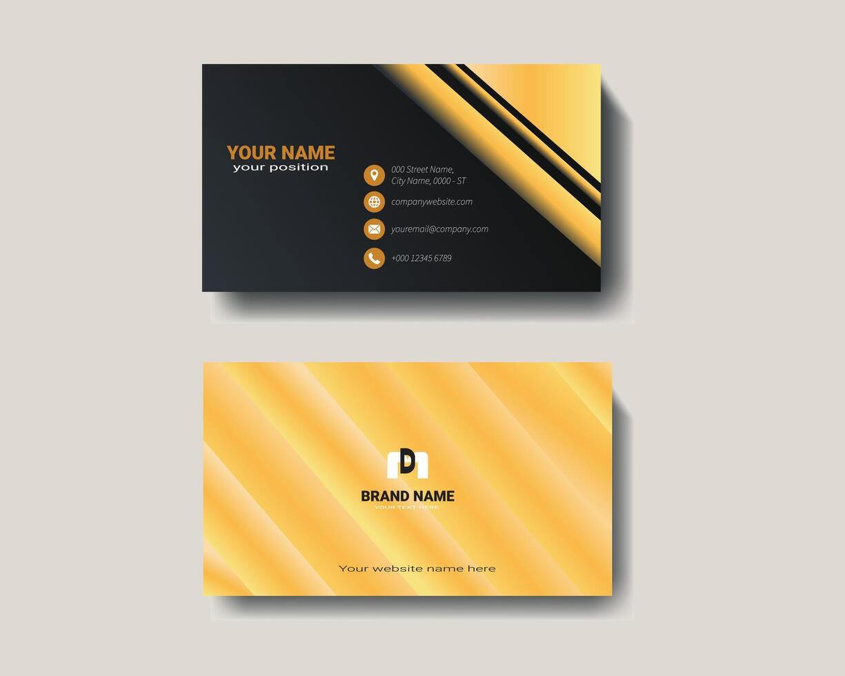Elegant Gold and Black Business Card Design vector