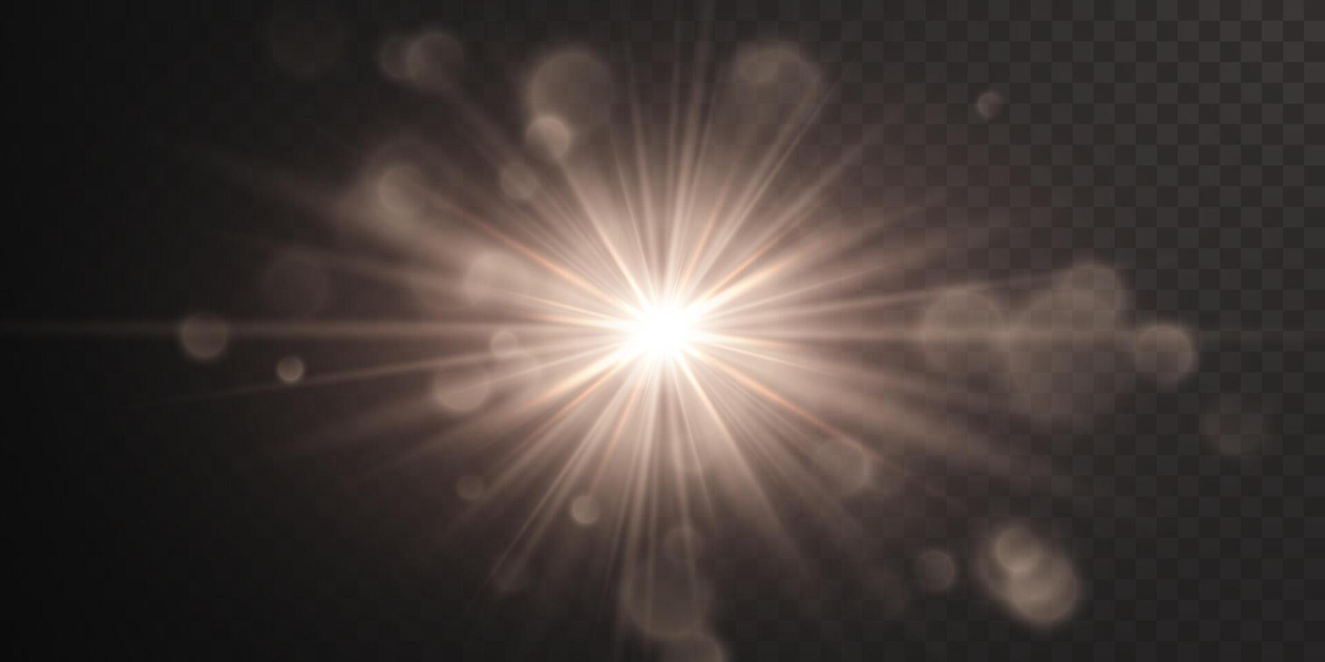 Bright flash effect rays and glare. Light light blur effect. vector