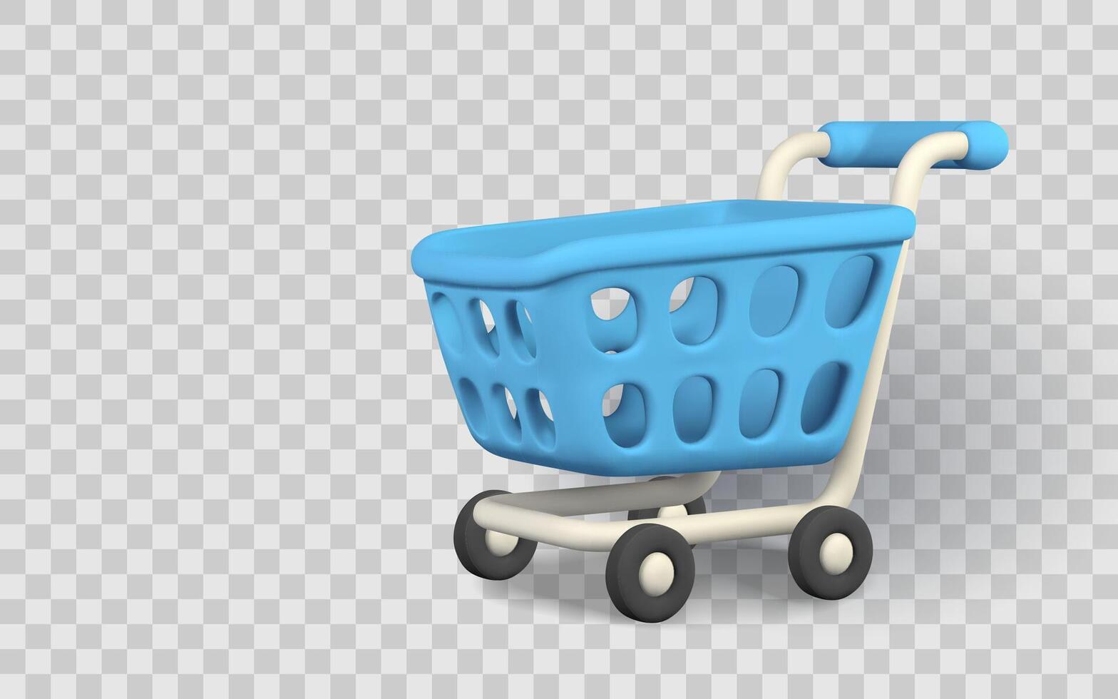 Shopping Cart Icon in 3D Style for E-Commerce and Retail Design Projects. Illustration vector