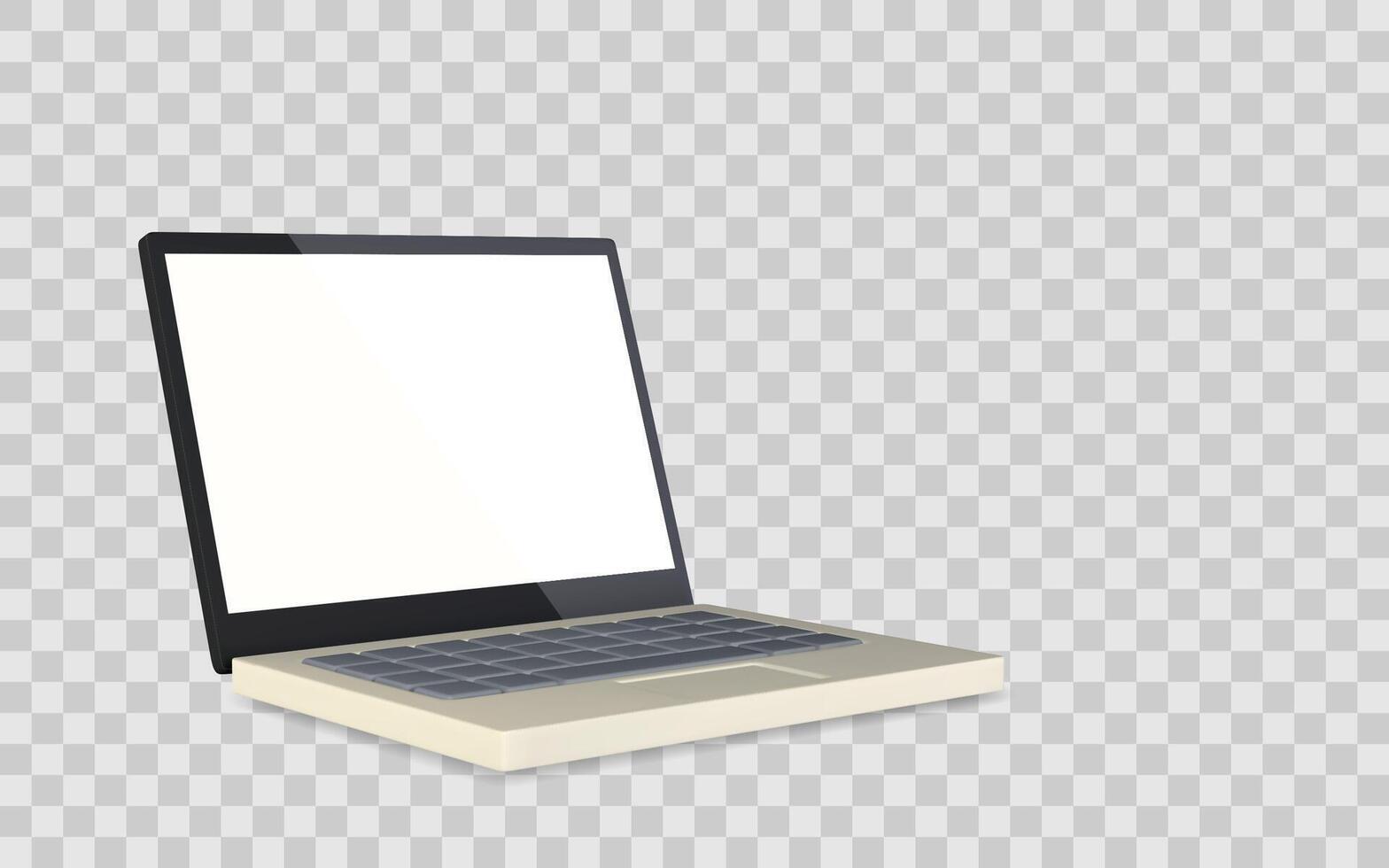 Laptop Mockup With Blank Screen, Realistic Illustration Of Modern Computer. Ideal For Web Design, App UI, And Technology Concepts. Illustration vector