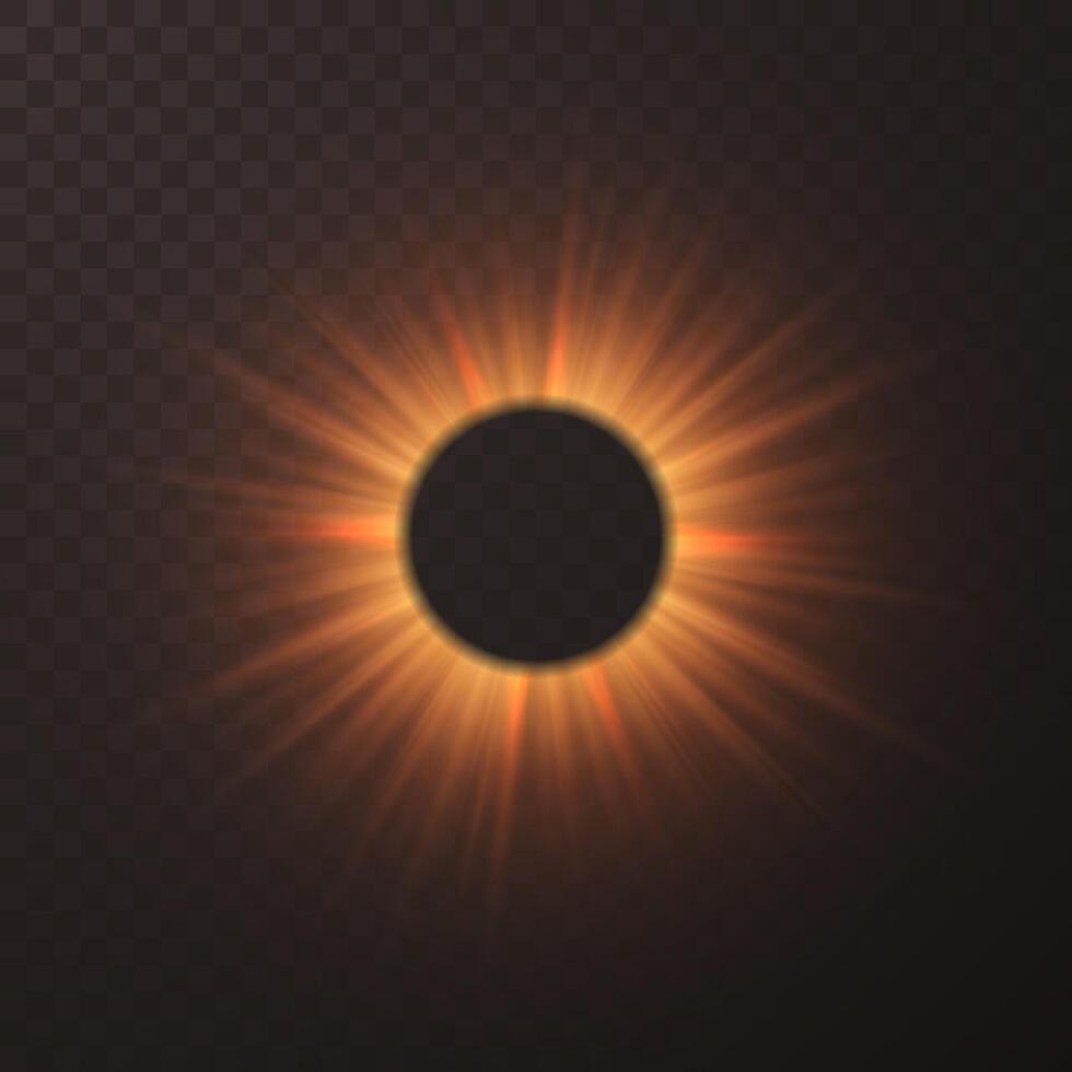 Solar eclipse or planetary collision. Large flash or explosion. vector