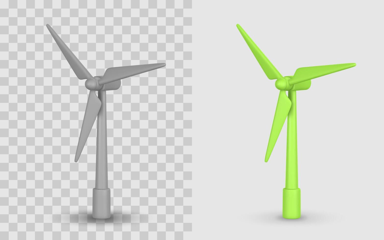 Wind Turbine Icon in 3D Cartoon Style for Renewable Energy and Eco-Friendly Concepts for Clean Power Design. Illustration vector