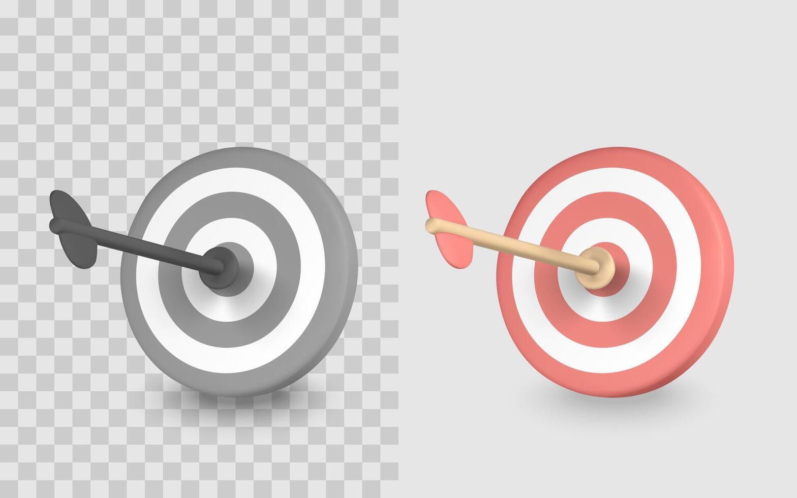 Target Success Concept With Dart In Bullseye, Business Goal Achievement, Focus Strategy And Precision Marketing Design. 3D Render Illustration vector