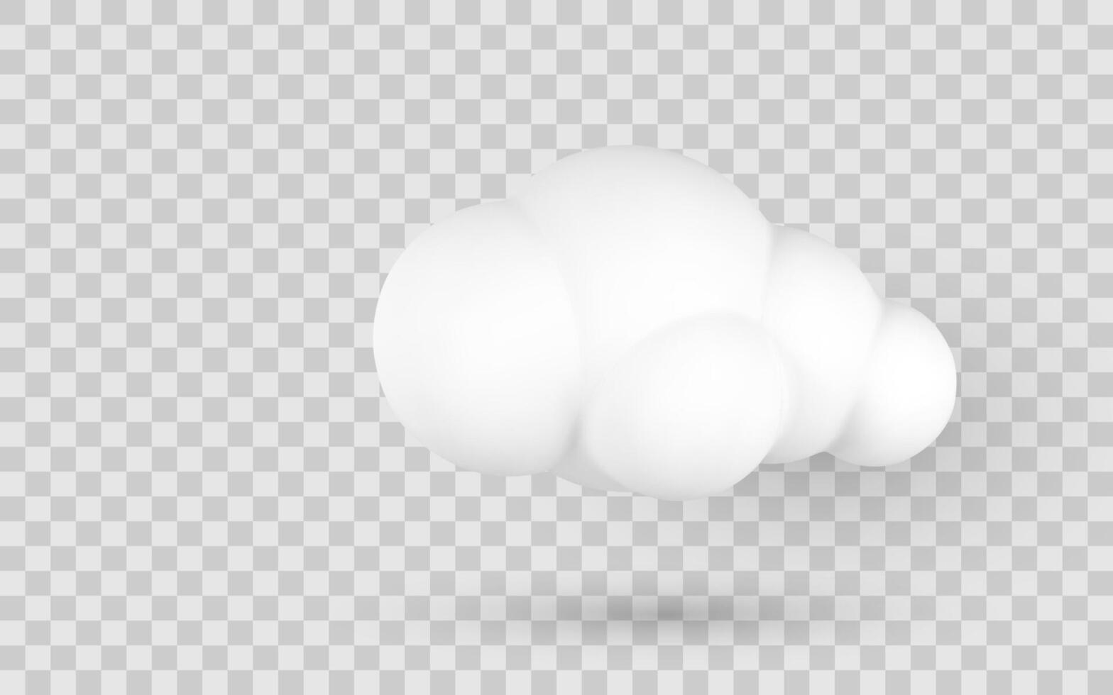 Cloud Icon 3D Realistic Design for Weather App, Web, or Cloud Storage Concept. Clean Minimal Style. Illustration vector