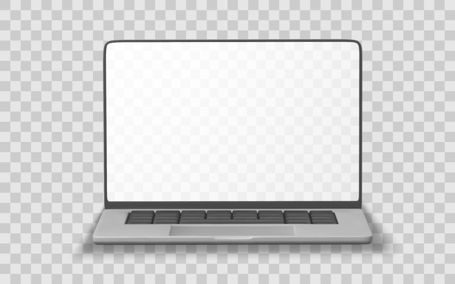 Laptop Mockup with Blank Screen for UI, Web Design, Remote Work, and Online Education Concepts. Isolated Realistic 3D Render. Illustration vector