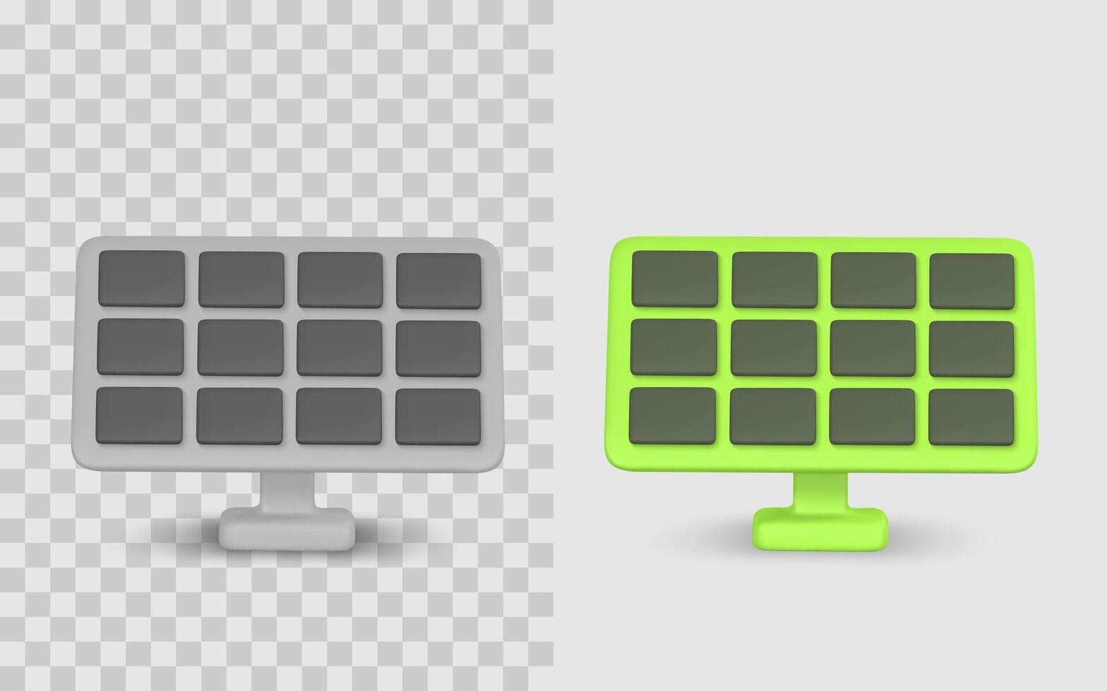 Solar Panel Icon in 3D Style, Modern Eco Energy Technology Concept for Web or App UI Design. Illustration vector