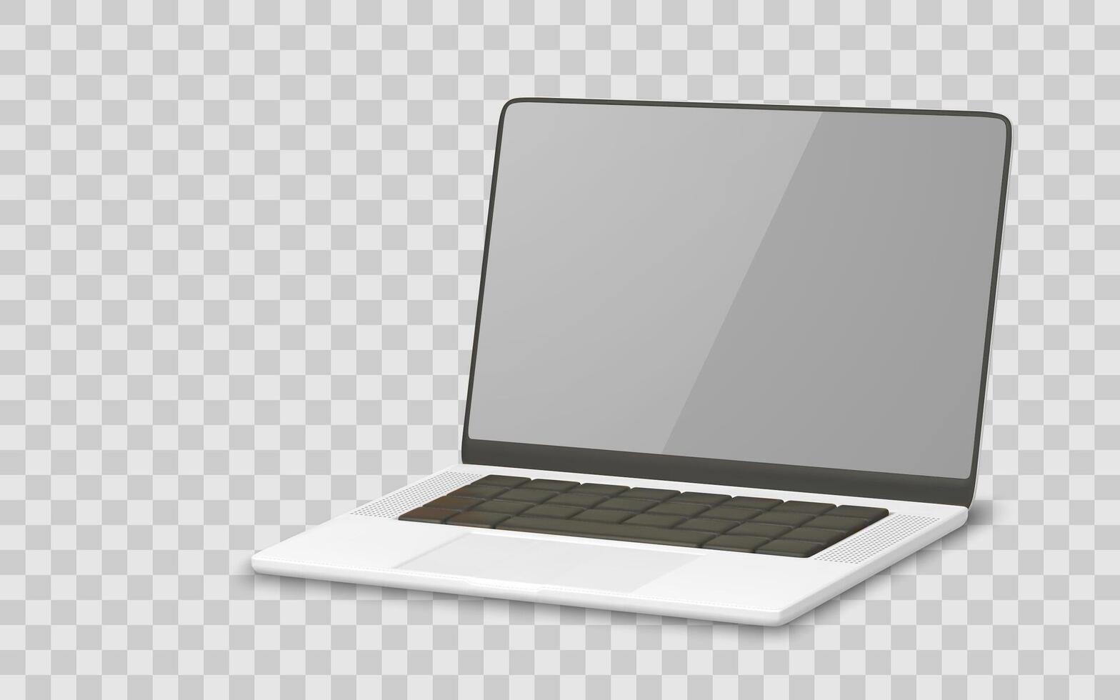 Modern Laptop Mockup with Blank Screen for Design Presentation or App Showcase. Illustration vector