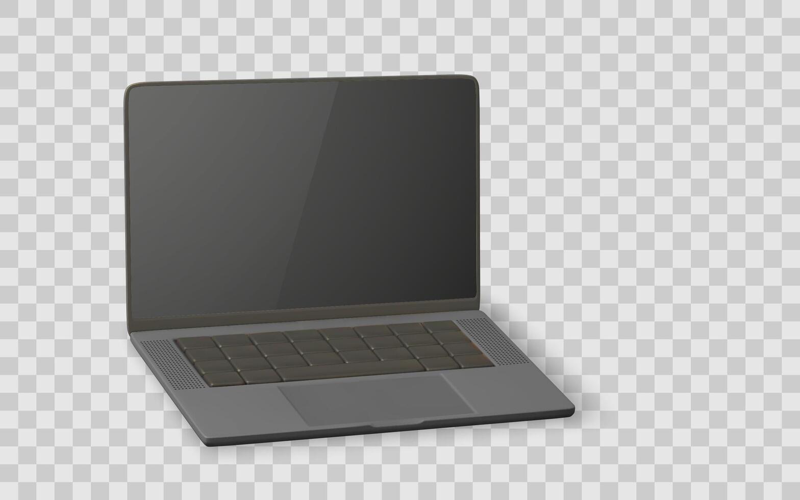 Modern Laptop 3D Illustration with Blank Screen. Digital Device for Work, Study, Online Education, or Technology Concept. Illustration vector