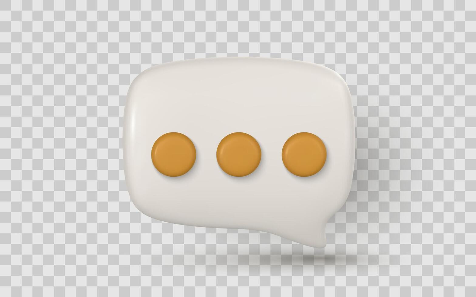 Chat Bubble Icon with Three Dots, Message Symbol for Texting, Communication or Waiting Concept, 3D Render. Illustration vector