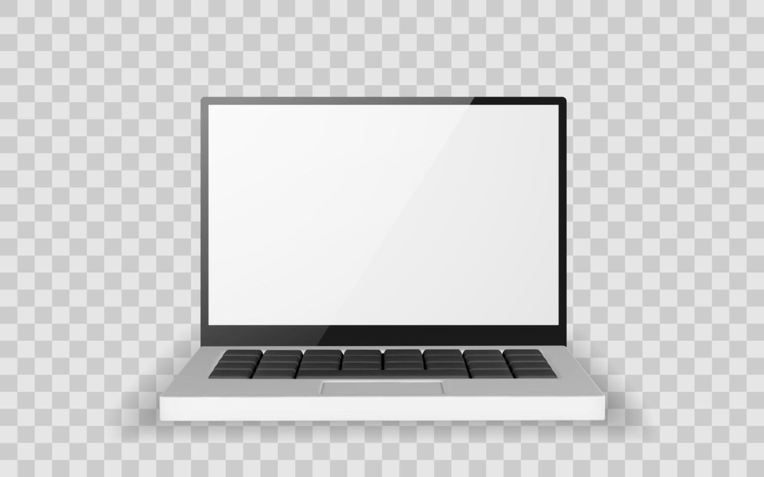 Laptop Computer With Blank Screen Isolated, Front View. Modern Device Mockup Template For Web Design Or App Presentation. Illustration vector