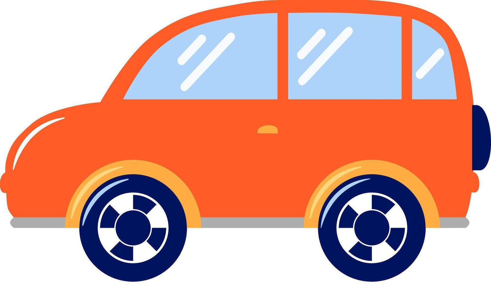 Illustration of a red family car for 6 passengers vector