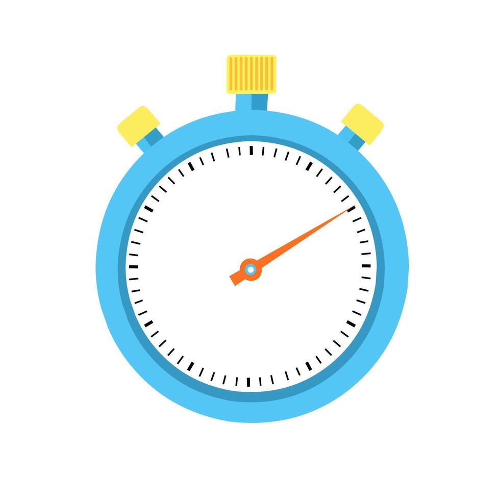 illustration of a stopwatch showing minutes. Designed with clean lines and bright colors, this timer icon is perfect for apps, websites, workout visuals, countdown displays vector
