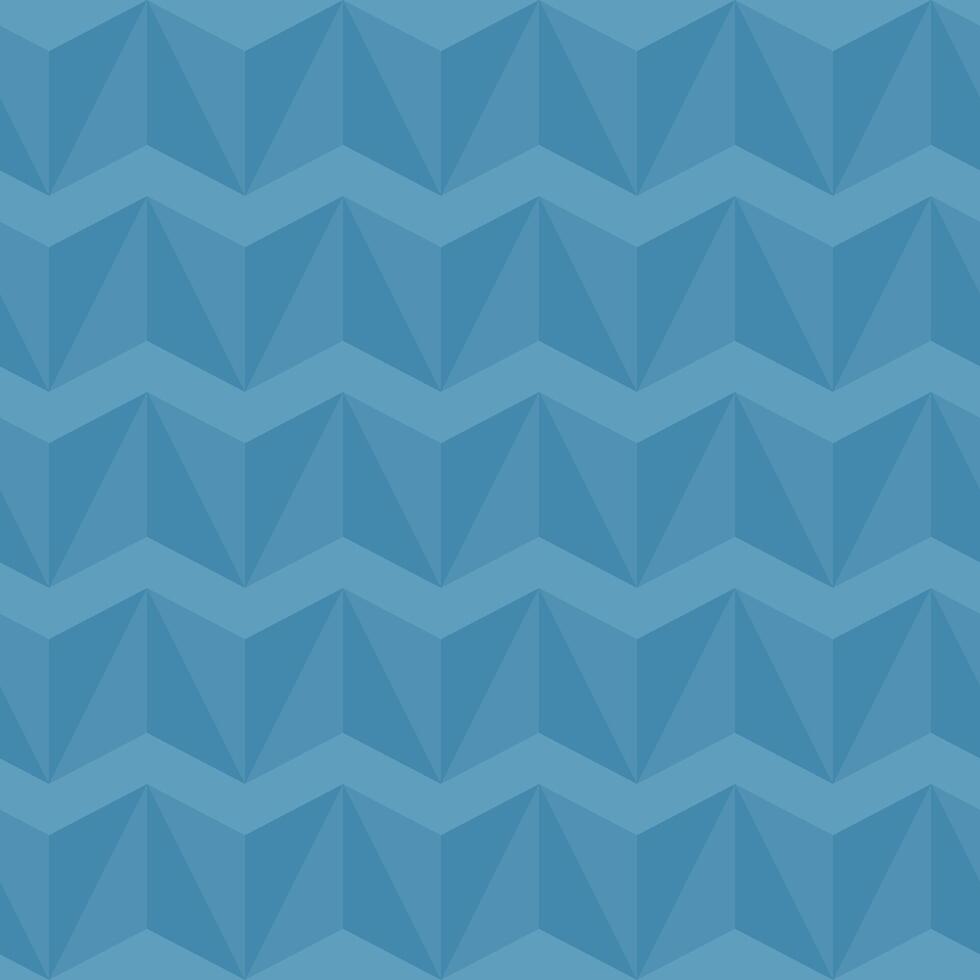 Seamless monochrome blue 3d chevron pattern vector