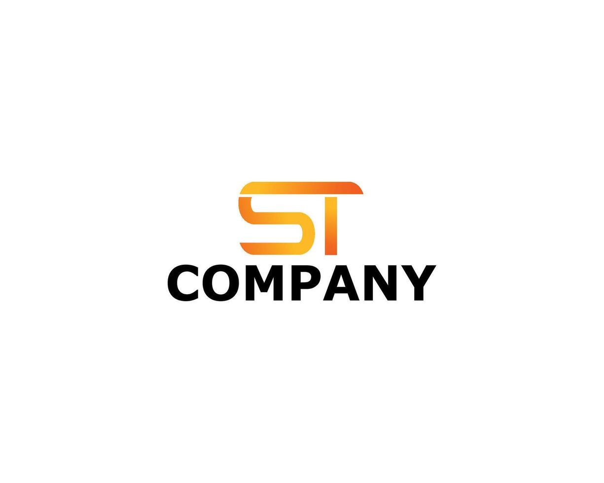 Logo Letter Initial S and T For your Company Simple vector