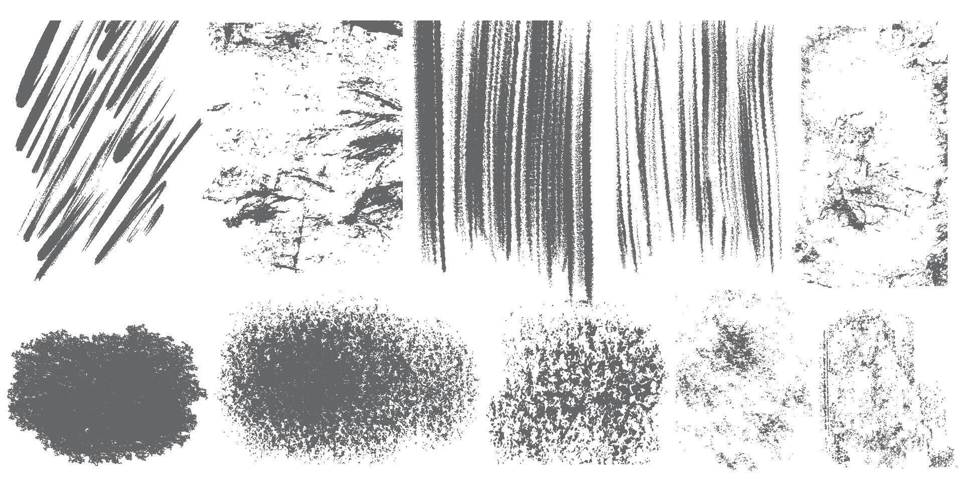 Set of grunge textures for overlay vector