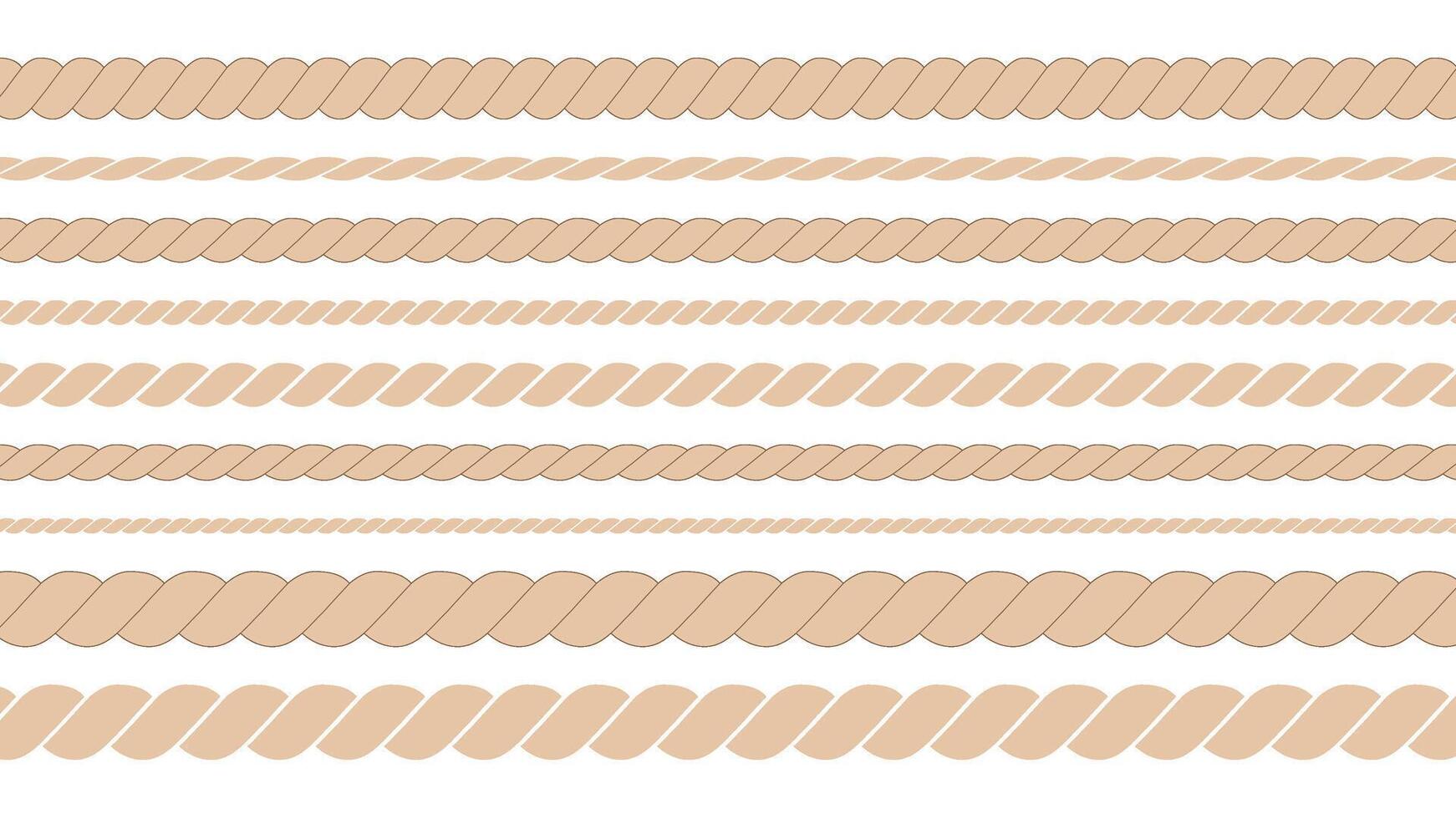 Rope of different thickness net vector
