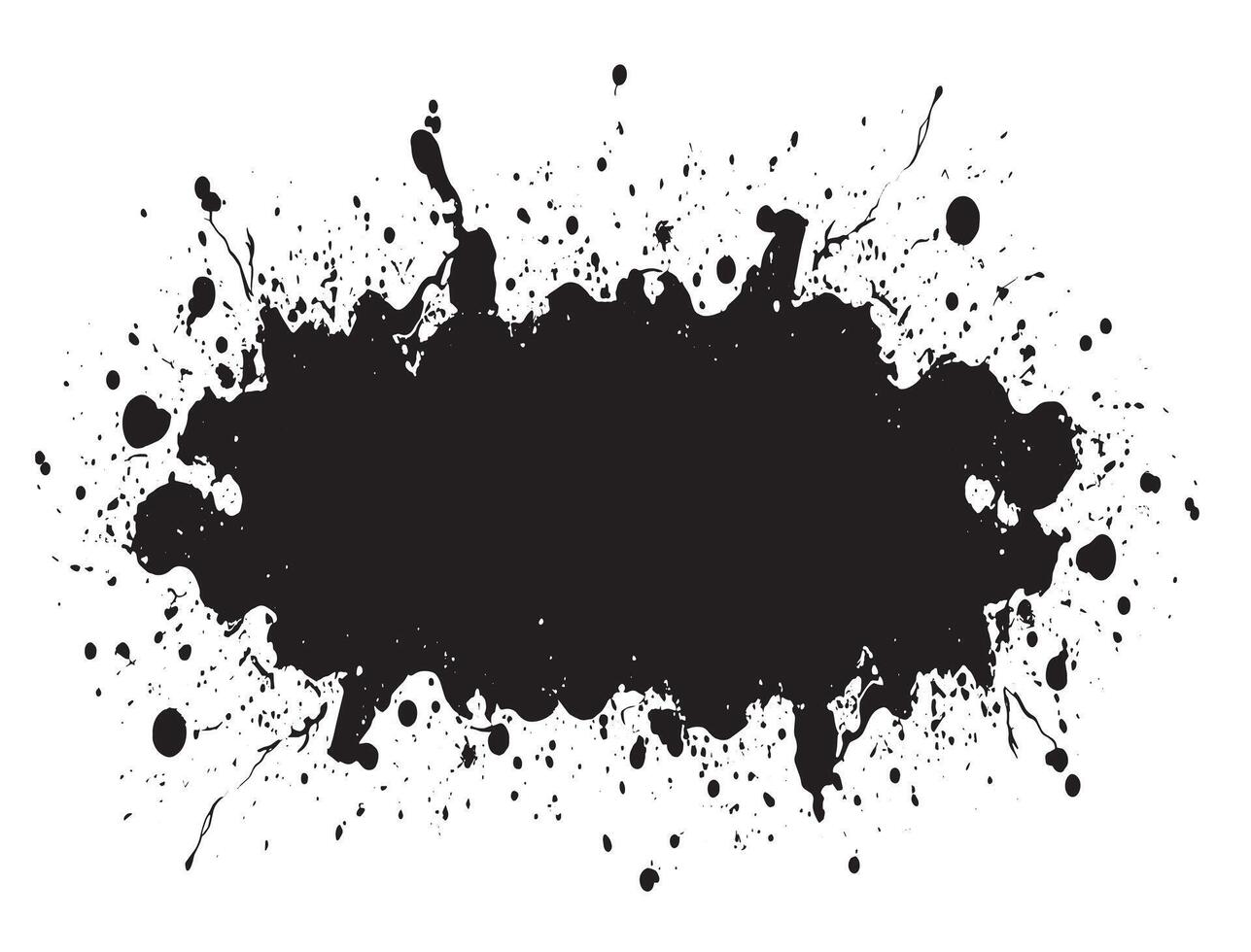 a black ink splat on a white background vector