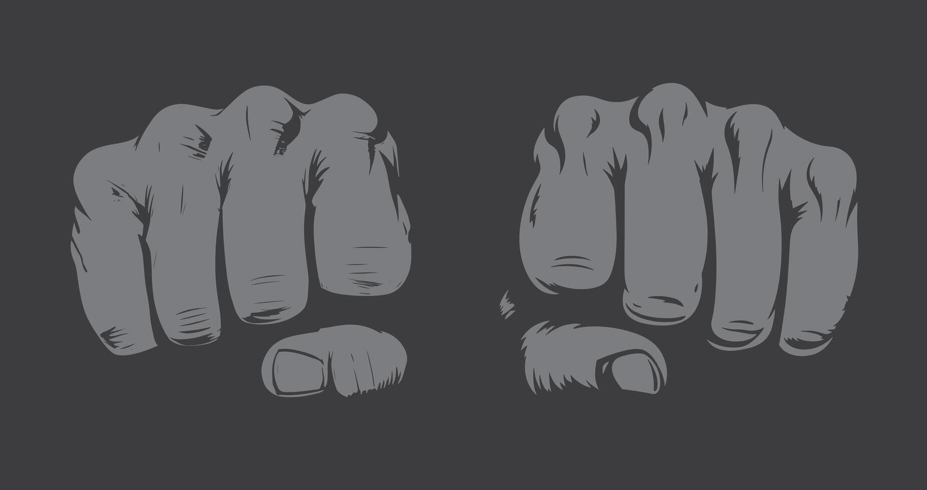 two hands with fingers pointing up on a black background vector