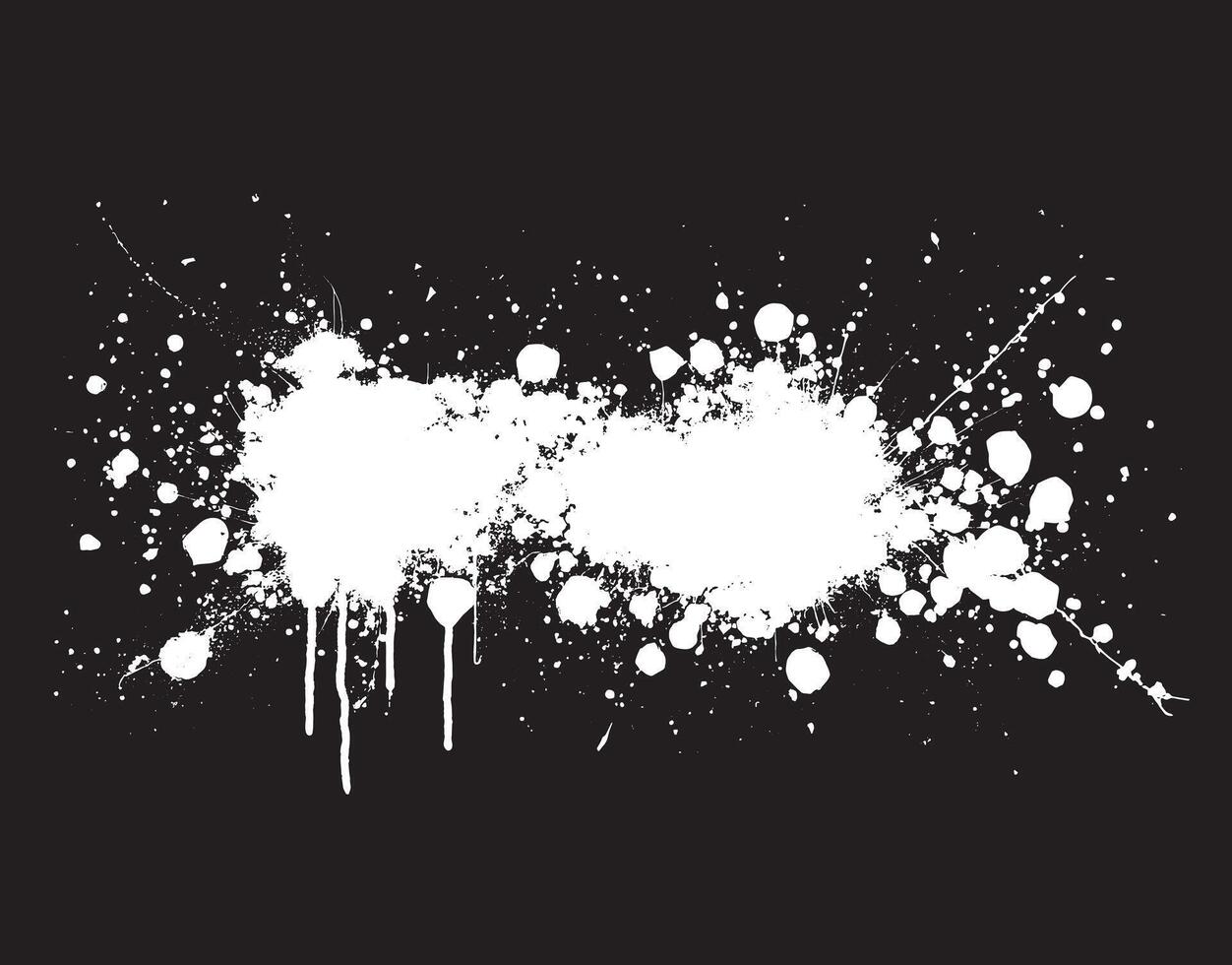 white paint splatter on black background vector