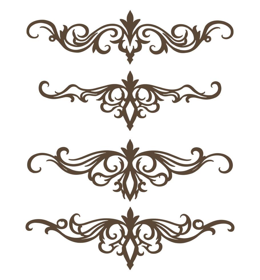 1 Set of dividers flowers vintage deviders for card ornament etc vector