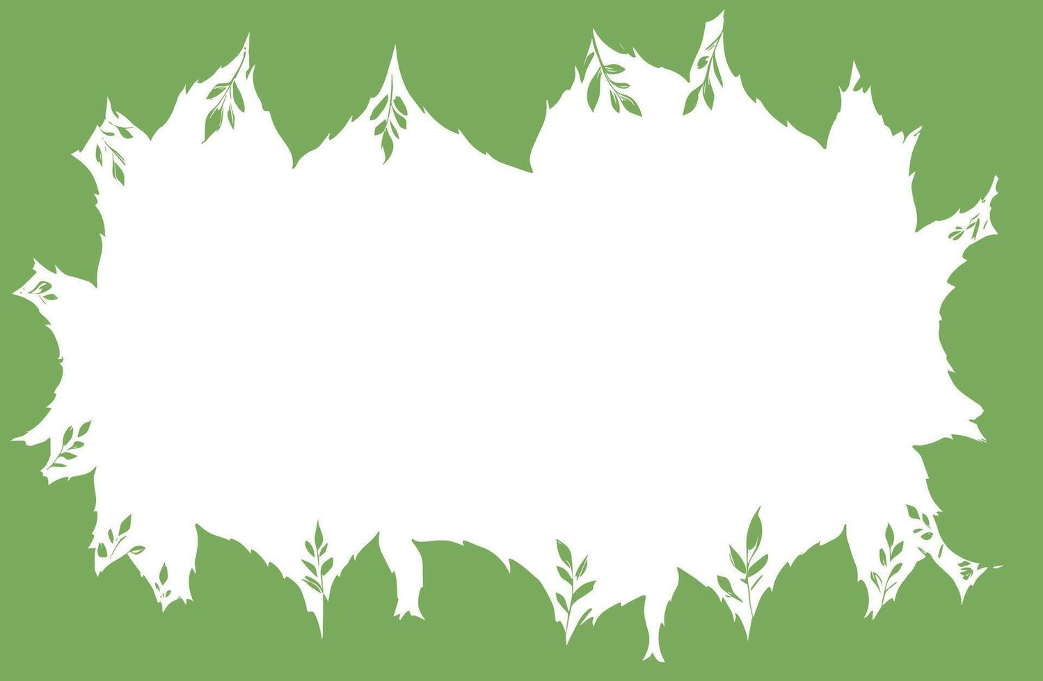 frame with green leaves, frame surrounded with leaf vector